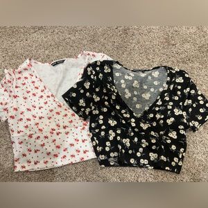 TWO FLORAL SHEIN TOPS SIZE S